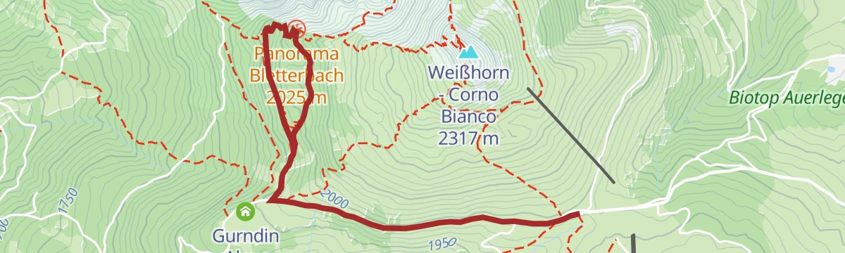 Route map: Panoramic tour Bletterbach canyon from Passo Oclini